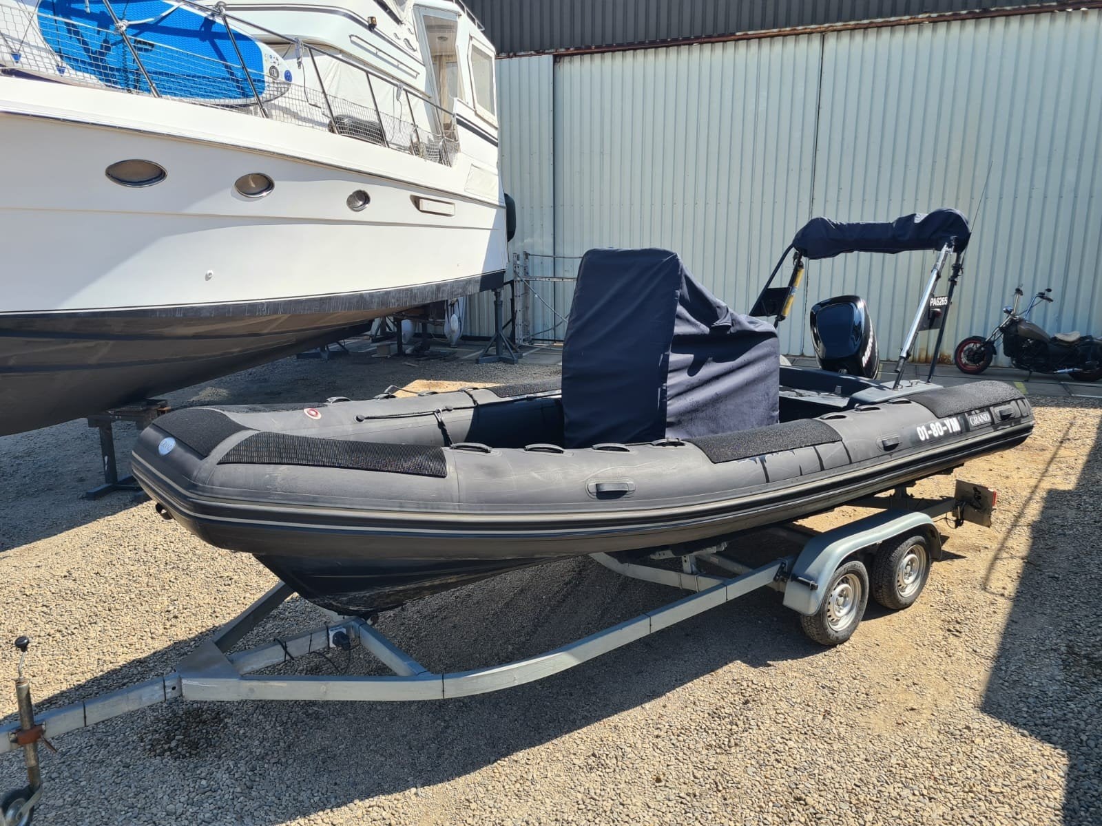 Grand RIB 650 / Mercury 175 pk Optimax / trailer (Incl. BTW), Gebruikt, Afdekzeil, Grand, Ophalen