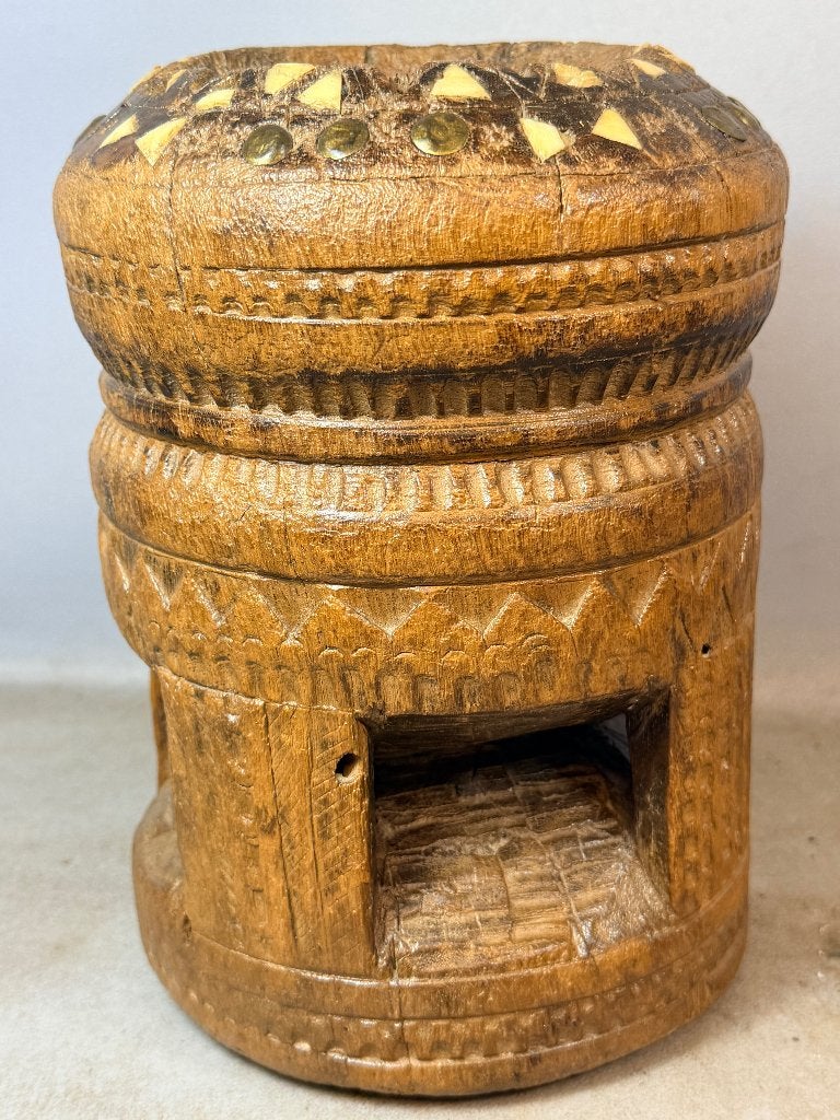 260718 - Very old Afrikaans wooden KUBA medicine mortar, Ophalen of Verzenden
