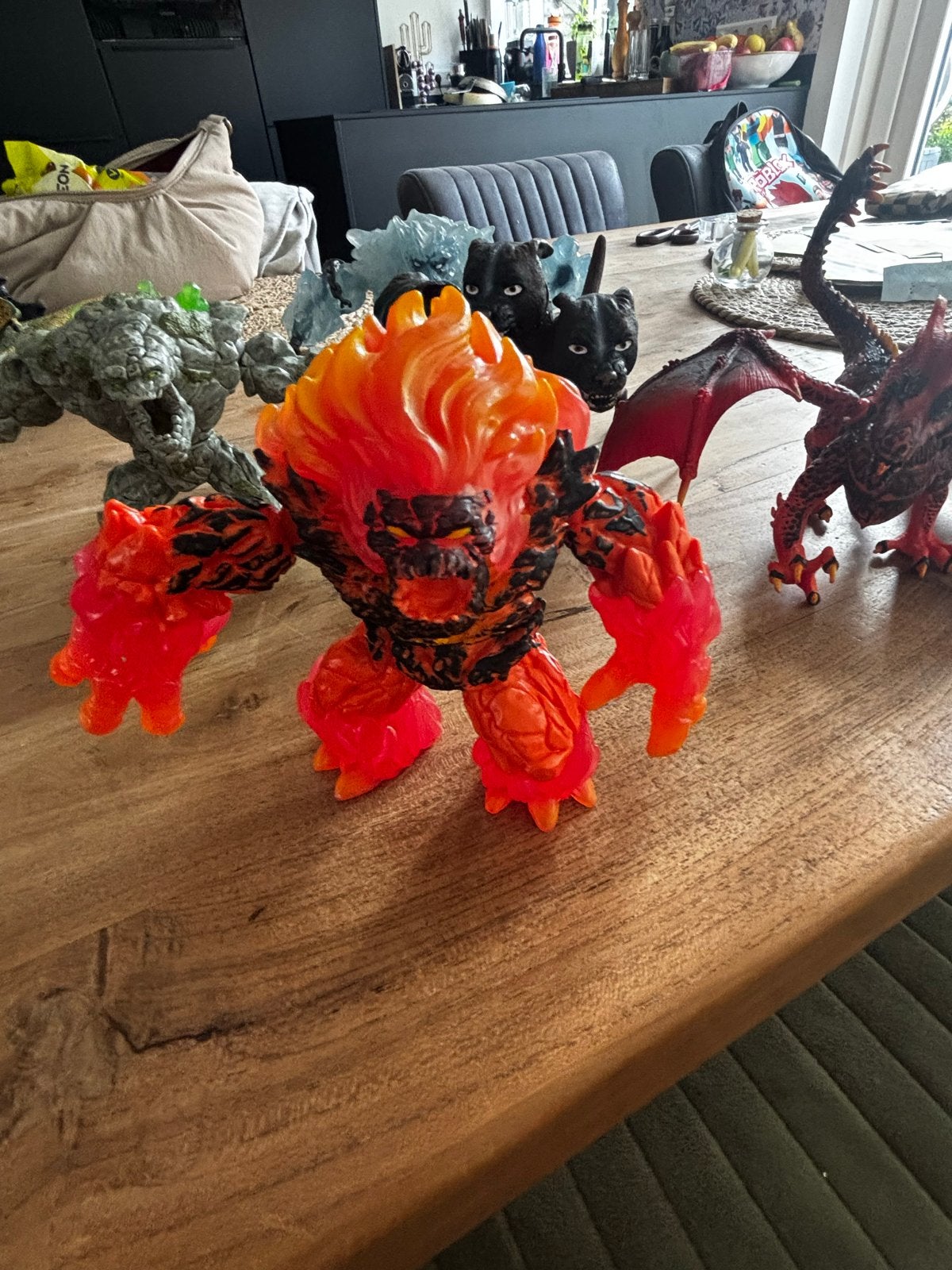Gormiti figuren set - Vuur, IJs, Aarde, Draak, Cerberus, Ophalen of Verzenden, Zo goed als nieuw