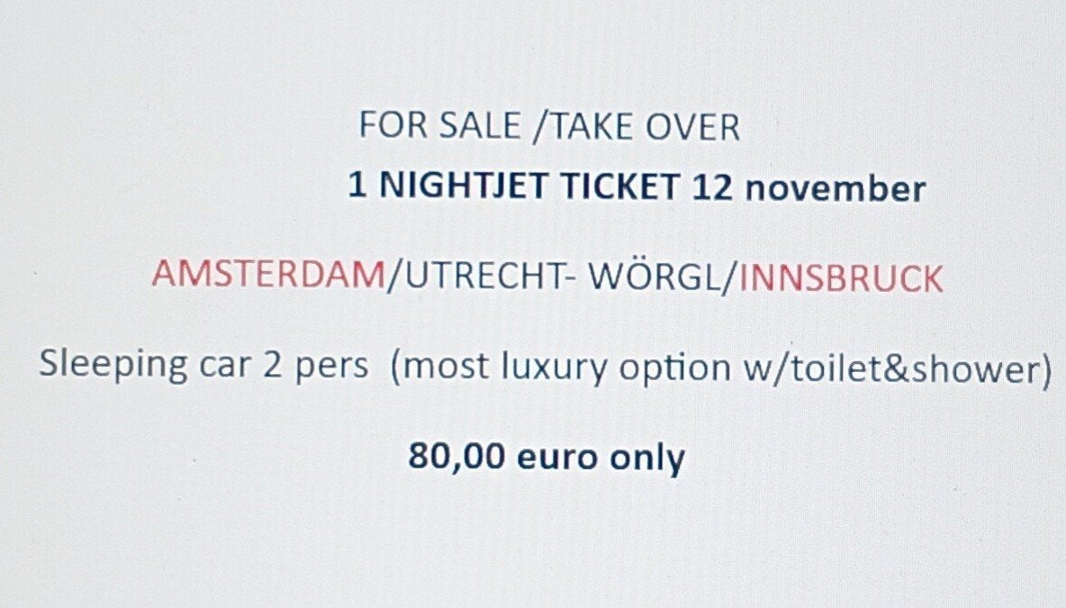 nightjet Amsterdam innsbruck, Eén persoon, Vliegtuig, Met bestemming of datum