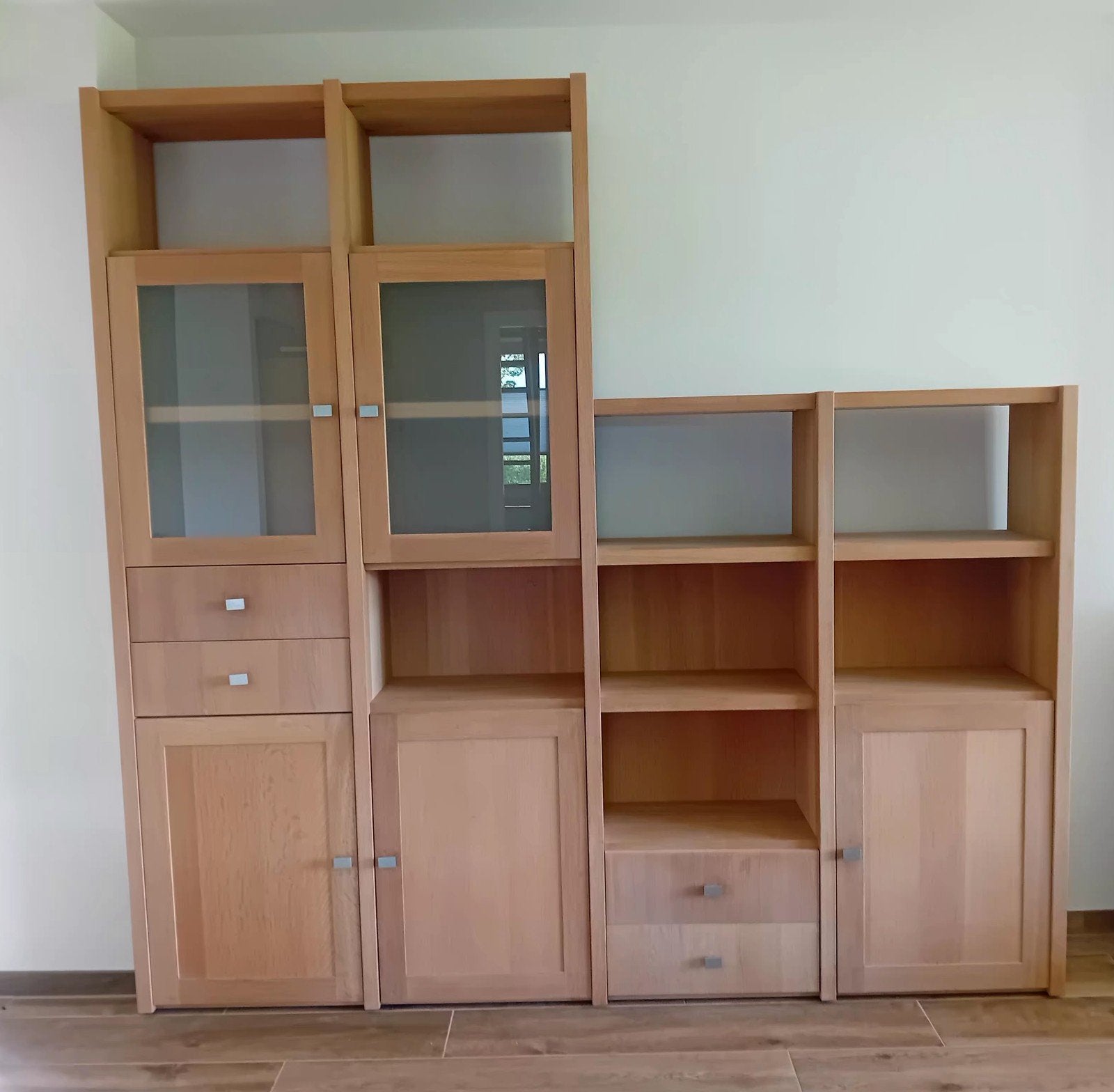 Moderne houten kast met lades en deuren, Huis en Inrichting, Kasten | Boekenkasten, Ophalen, Gebruikt, Met deur(en), Modern, Functioneel