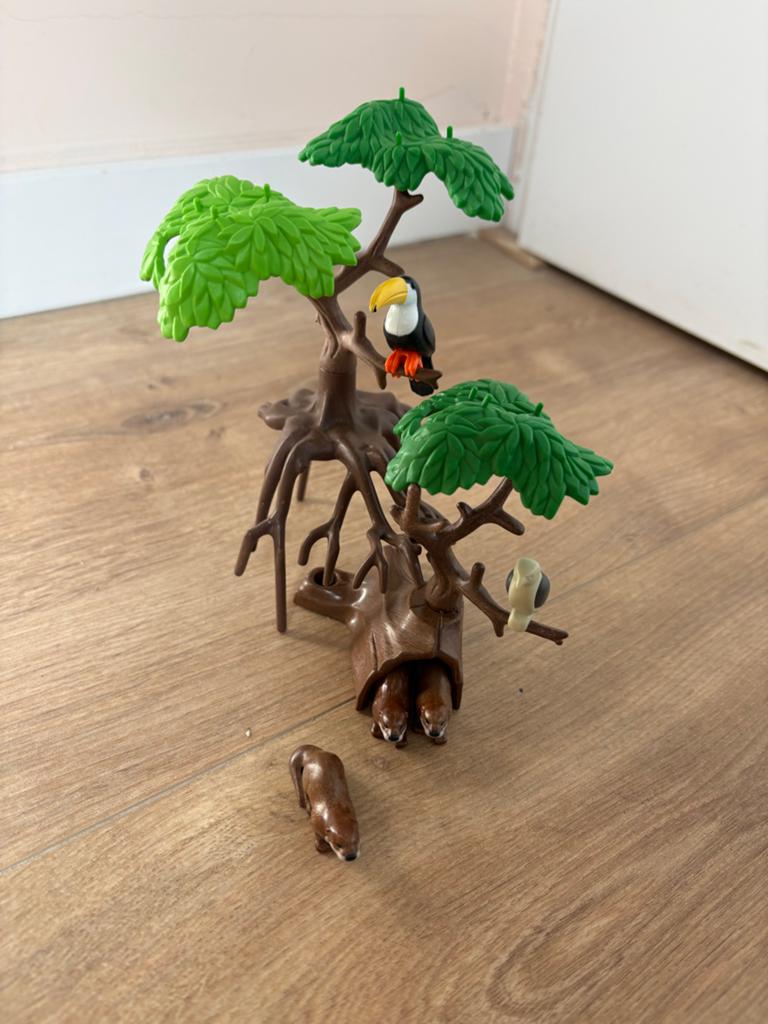 Playmobil boom met dieren (otters, toekan en harpij), Ophalen of Verzenden, Zo goed als nieuw, Jongen of Meisje