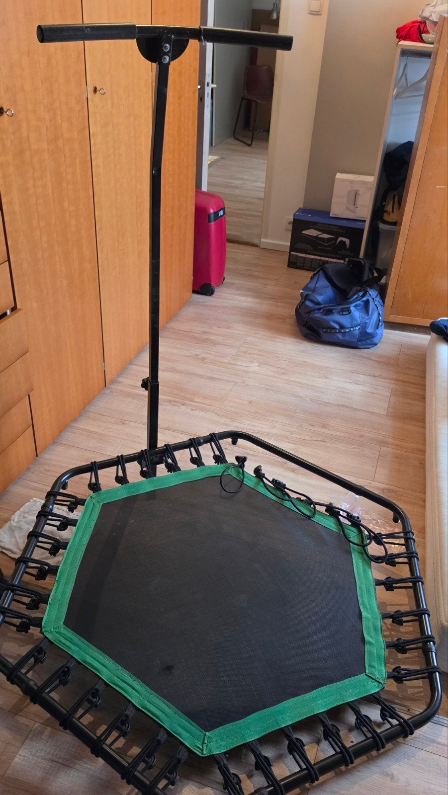 Mini trampoline met verstelbaar handvat, Ophalen, Gebruikt