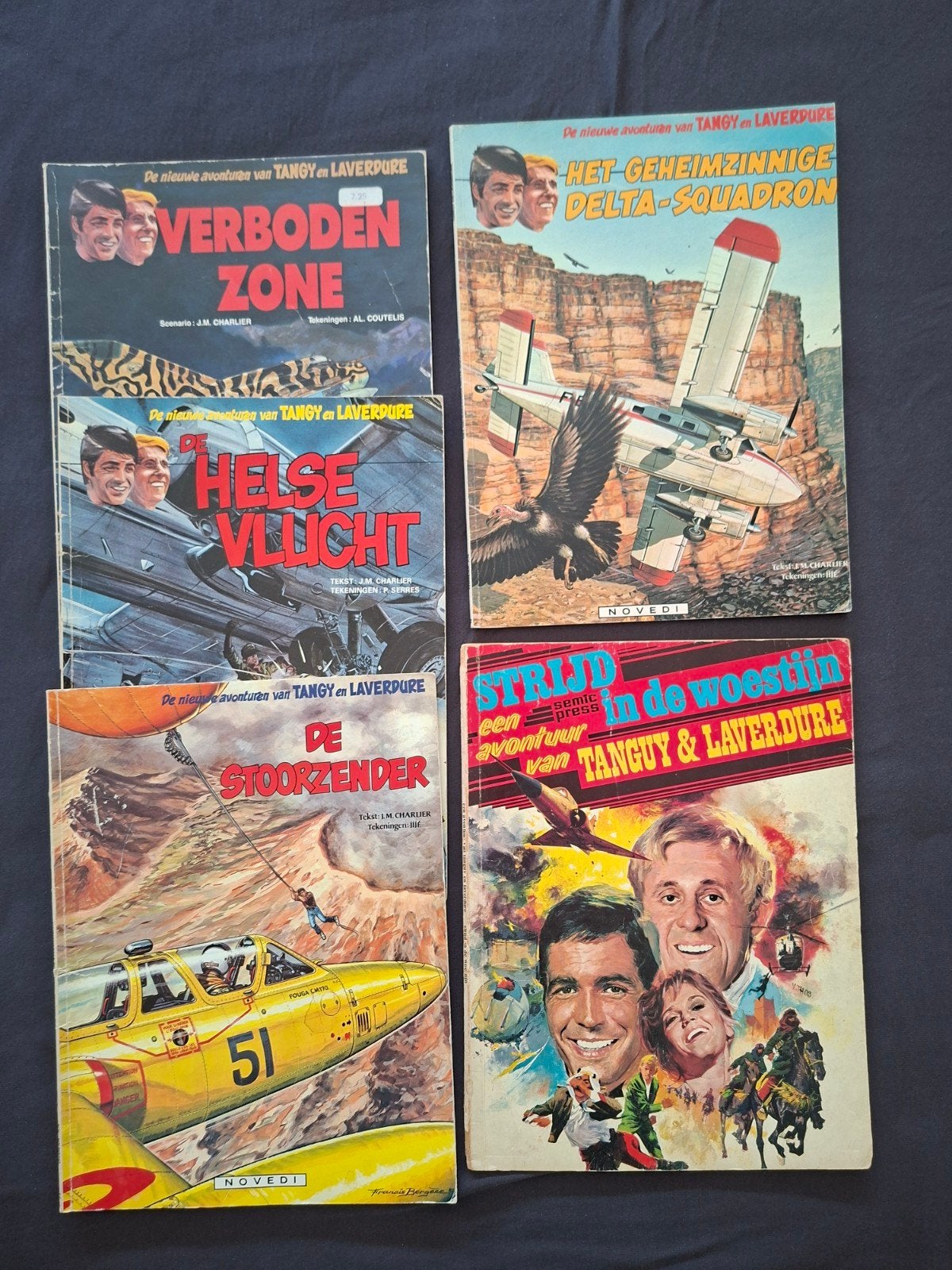 Tanguy en Laverdure - 5 stripboeken, Meerdere stripboeken, Ophalen of Verzenden, Gelezen, Jean-Michel Charlier
