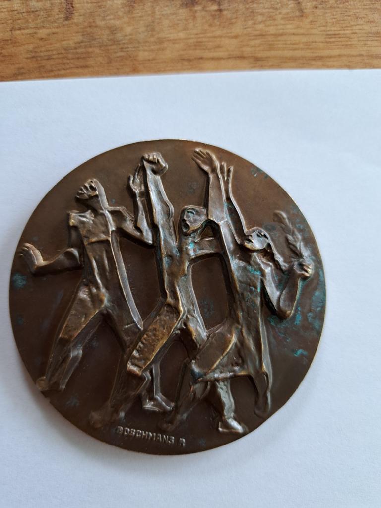 Bronzen penning PMB Antwerpen - Boschmans R, Ophalen of Verzenden