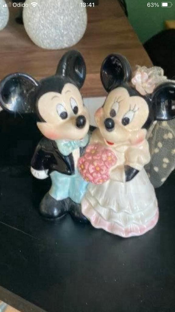 Bruidspaar mickey en minnie Disneyland Parijs, Ophalen, Mickey Mouse, Zo goed als nieuw, Beeldje of Figuurtje