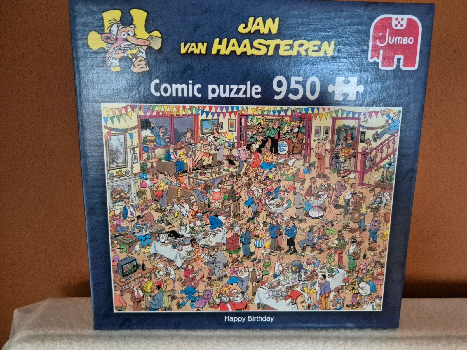 Jan van Haasteren puzzel, Happy Birthday, 950 stukjes, Hobby en Vrije tijd, Ophalen, 500 t/m 1500 stukjes, Gebruikt