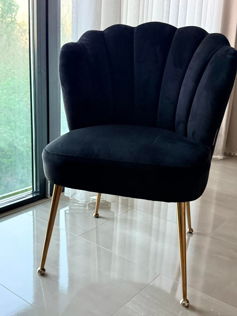 4 Eetkamerstoelen Pippa Velvet Richmond Interiors, Ophalen, Zwart, Zo goed als nieuw, Vier