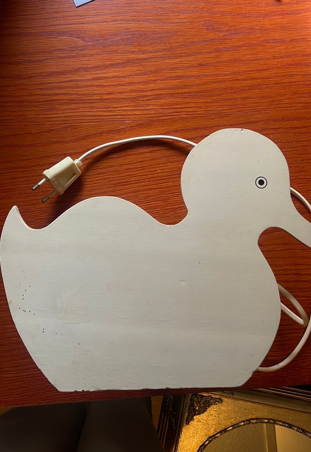 Schattig hangend houten kinderlampje, Ophalen of Verzenden, Zo goed als nieuw, Wit, Ophangbaar