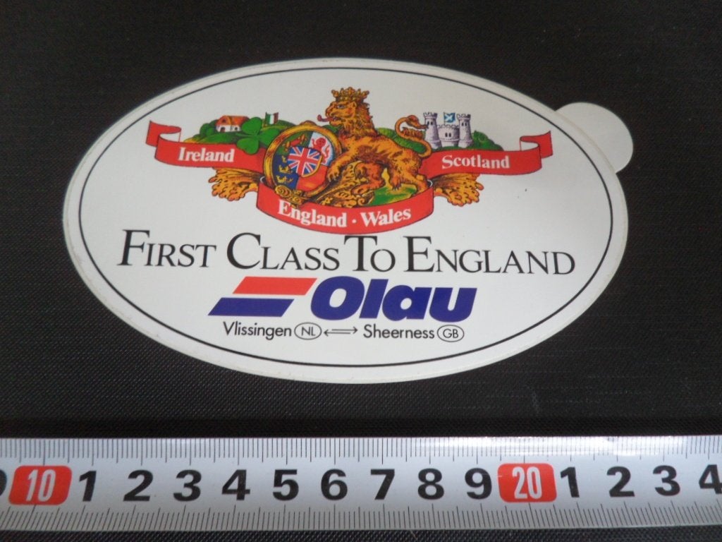 sticker OLAU Vlissingen NL Sheerness GB First Class To Engl, Ophalen, Zo goed als nieuw