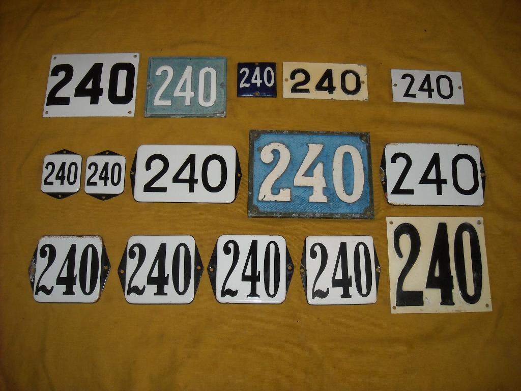 oud emaille huisnummer 240 ook 241 242 243 244 245 246 247 2, Antiek en Kunst, Antiek | Emaille, Ophalen of Verzenden