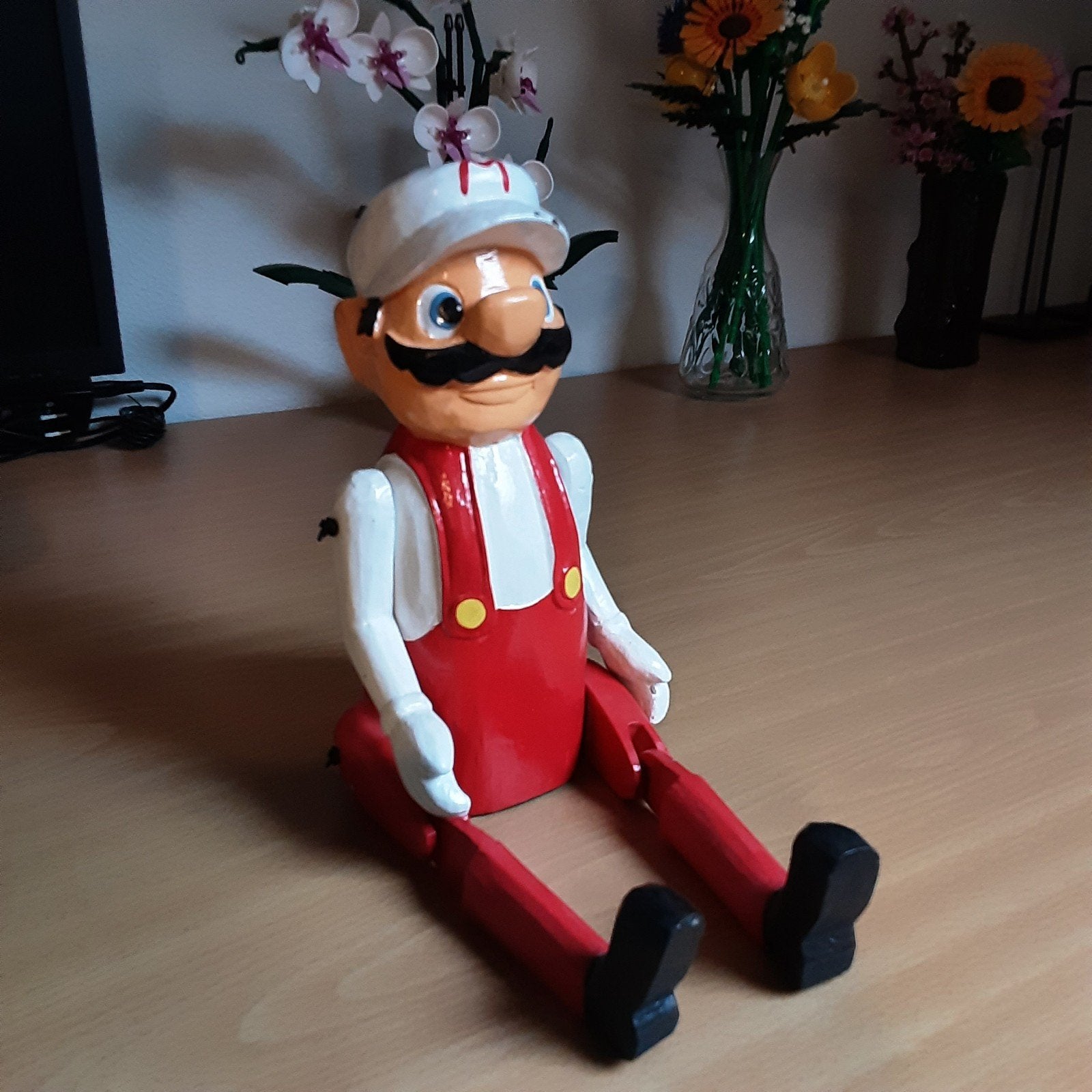 Vintage houten Mario figuur - uniek verzamelobject, Ophalen
