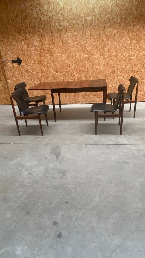 Palissander eet tafel met uitschuifbaar blad, Ophalen, Gebruikt, 100 tot 150 cm, 50 tot 100 cm