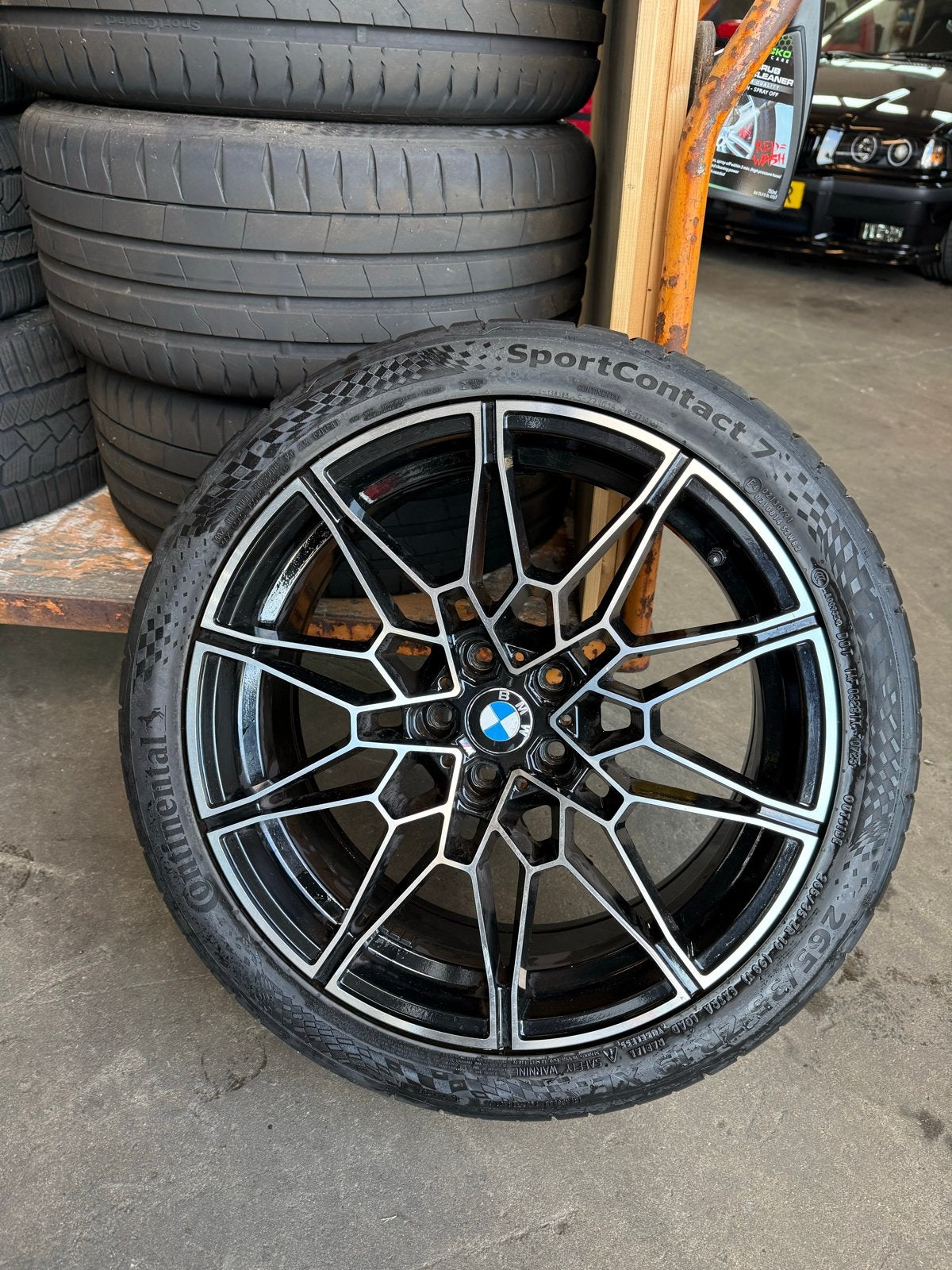 BMW M-velgen met Continental SportContact 7 banden, Gebruikt, 265 mm, Banden en Velgen, Personenwagen