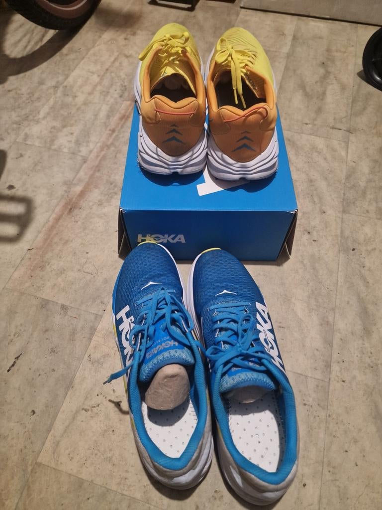 Hoka hardloopschoenen, Kleding | Heren, Ophalen, Zo goed als nieuw, Blauw, Sportschoenen