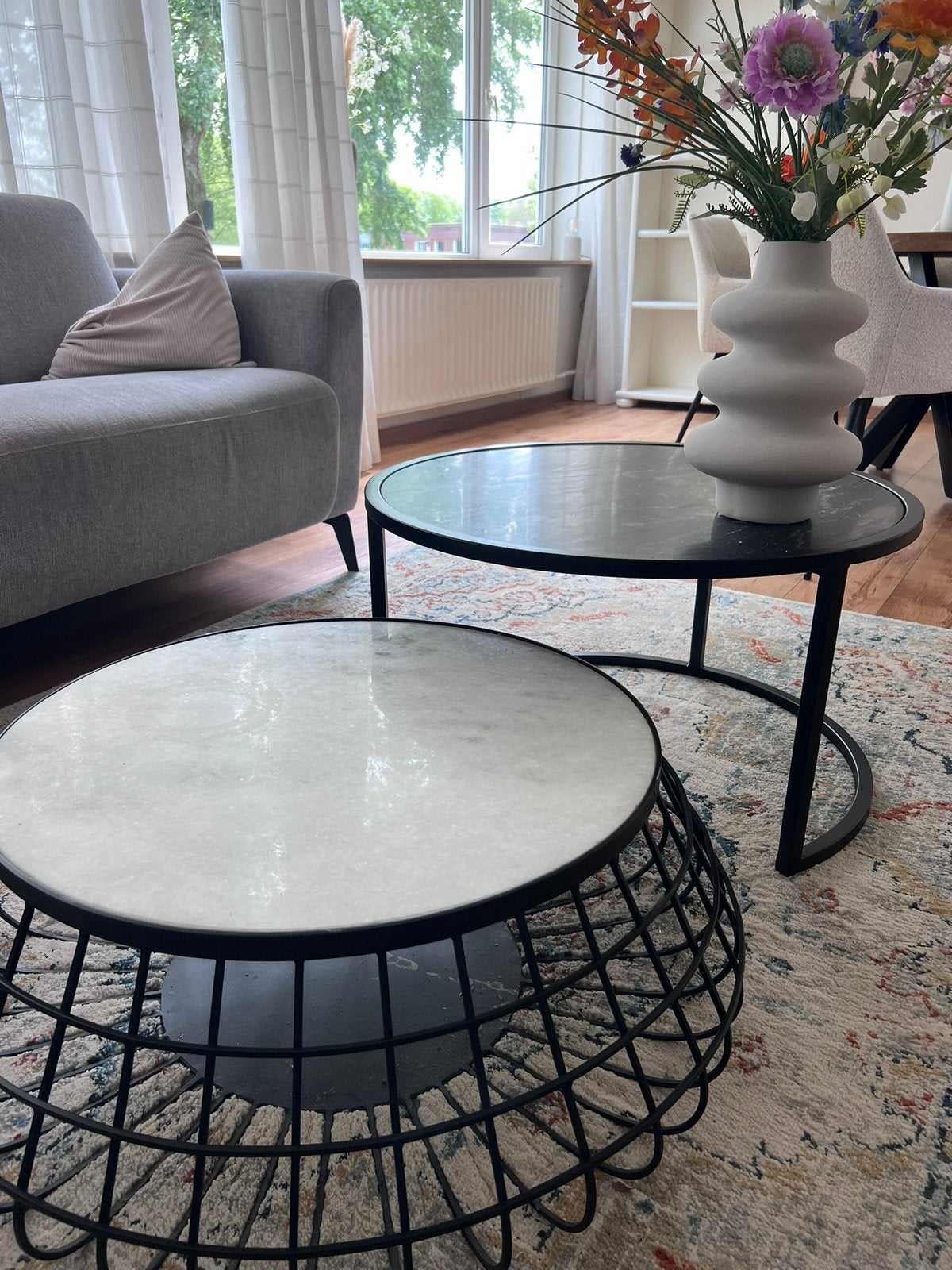 Marmer tafels, Ophalen, Rond, 50 tot 100 cm, Zo goed als nieuw