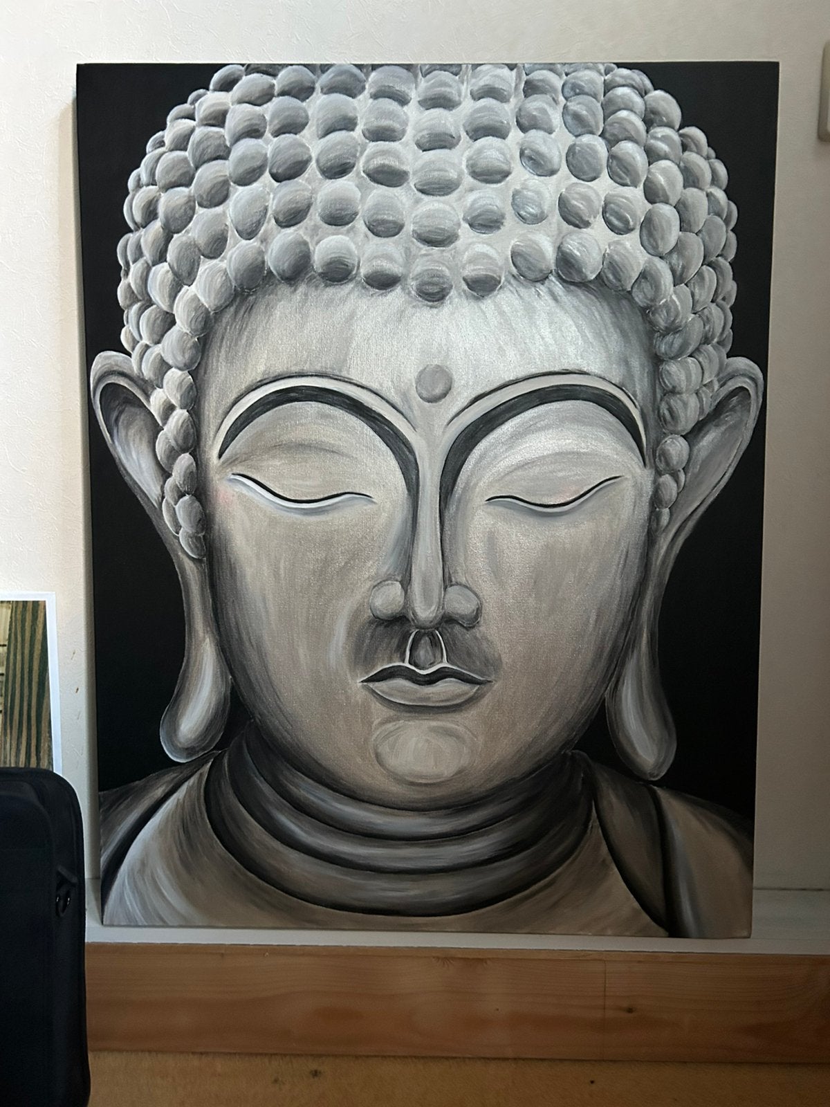 Boeddha schilderij handgemaakt 70x90, Ophalen, Zo goed als nieuw