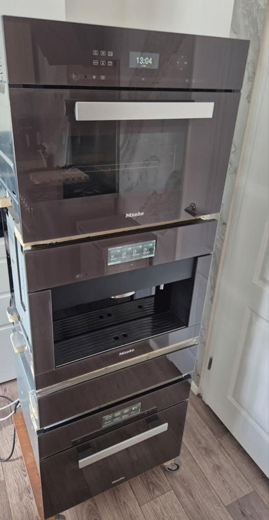 Luxe Miele set: combi oven/ stoom/ magnetron/ koffiemachine, Ophalen, 45 tot 50 cm, 60 cm of meer, Inbouw
