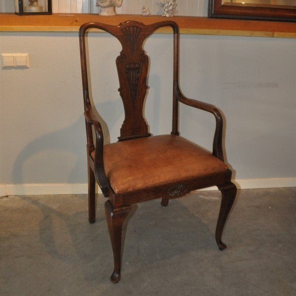 Art nouveau schapenleren enkele stoel, Antiek en Kunst, Ophalen of Verzenden