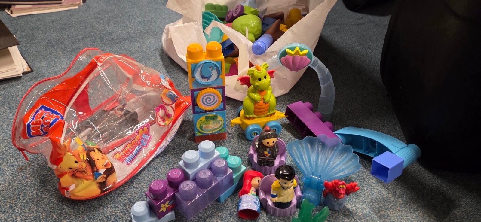 Mega Bloks speelgoed set met Ariel figuren en blokken, Kinderen en Baby's, Speelgoed | Bouwstenen, Ophalen, Gebruikt, Megabloks