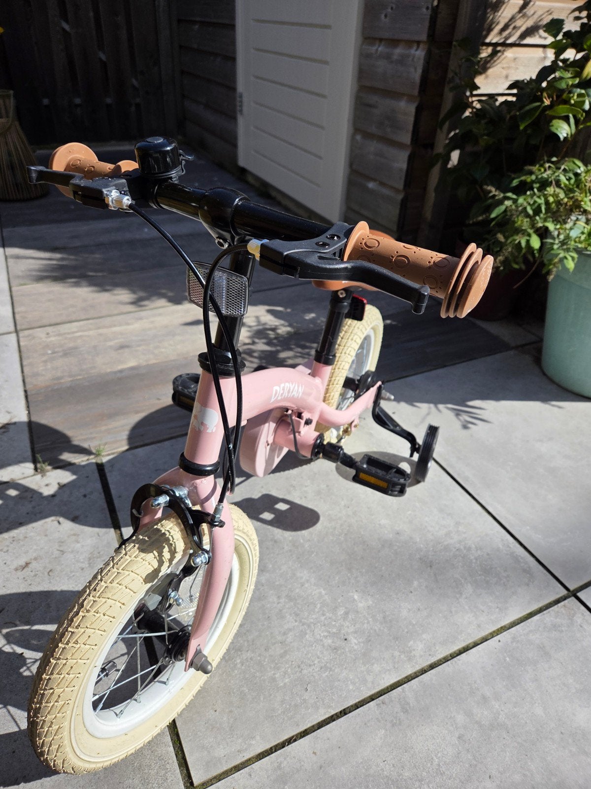 Deryan 3-in-1 Kinderfiets 12 inch &  Loopfiets Roze, Fietsen en Brommers, Ophalen, Zijwieltjes, Deryan, Velgrem