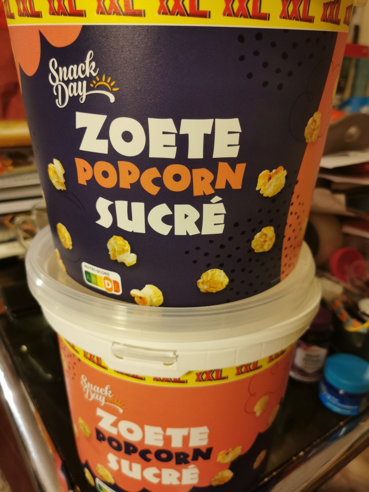 3 lege popcorn emmers voor knutselen, Ophalen of Verzenden, Gebruikt