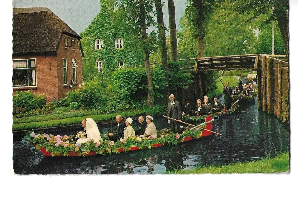 trouwerij  giethoorn  per punter, Verzamelen, Verzenden, 1960 tot 1980, Gelopen, Feest(dag)
