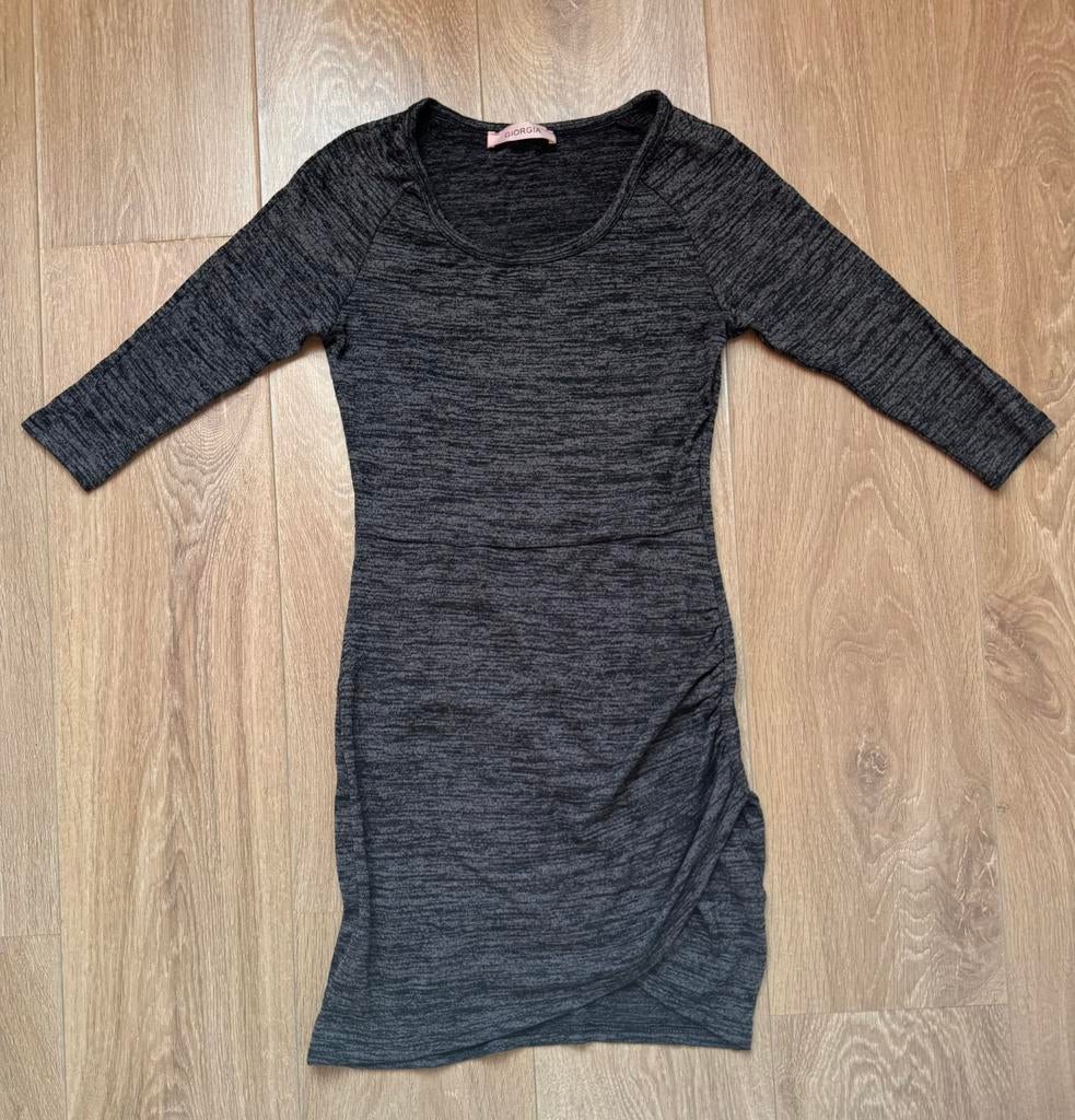 Giorgia jurk grijs maat S, Kleding | Dames, Ophalen of Verzenden, Zo goed als nieuw, Knielengte, Maat 36 (S)