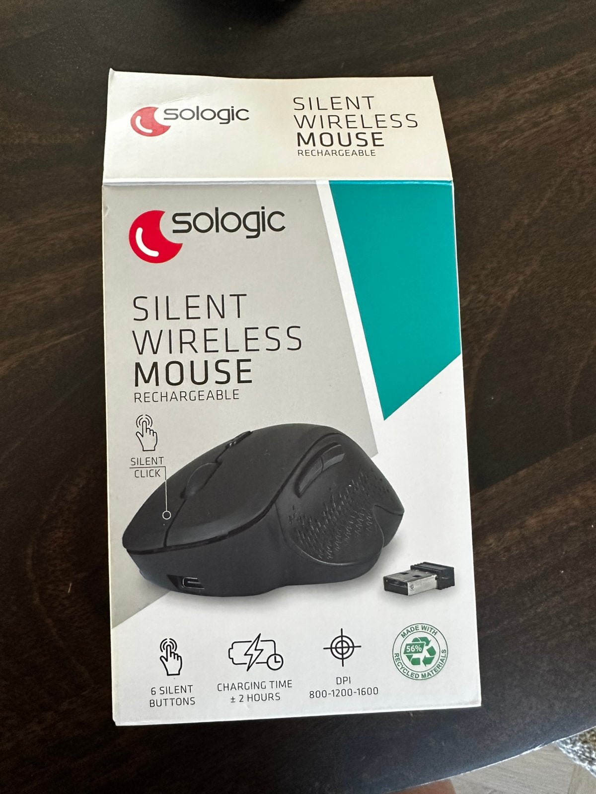 Sologic Silent Wireless Mouse, Ophalen of Verzenden, Zo goed als nieuw, Rechtshandig, Ergonomisch