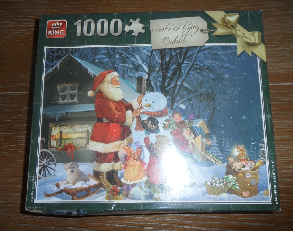 Geheel nieuw: Legpuzzel 1000 stukjes Santa Playing Outside, Ophalen of Verzenden, 500 t/m 1500 stukjes, Nieuw, Legpuzzel