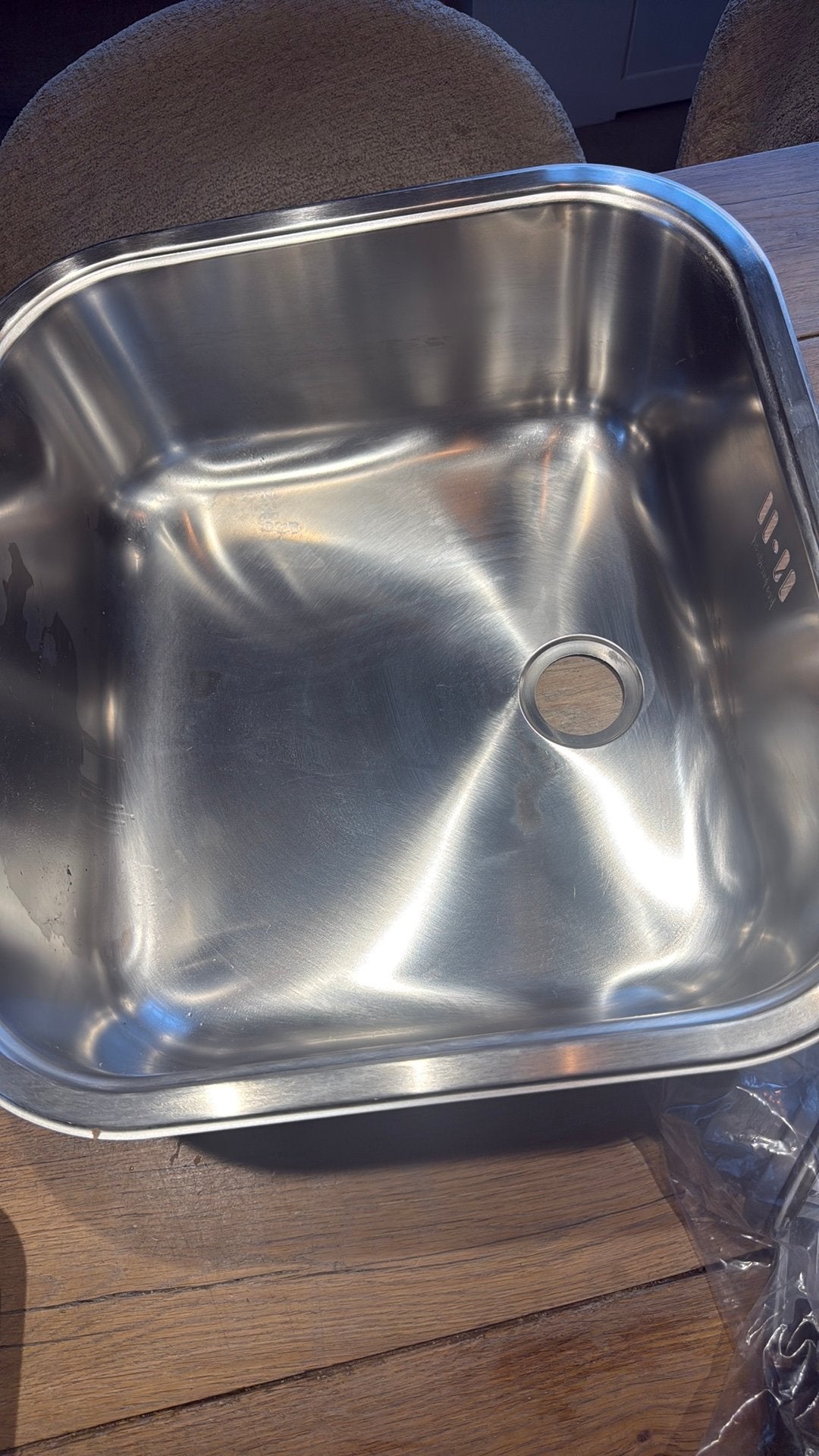 Rvs inbouw wasbak, Ophalen, Minder dan 50 cm, Zo goed als nieuw, Minder dan 25 cm