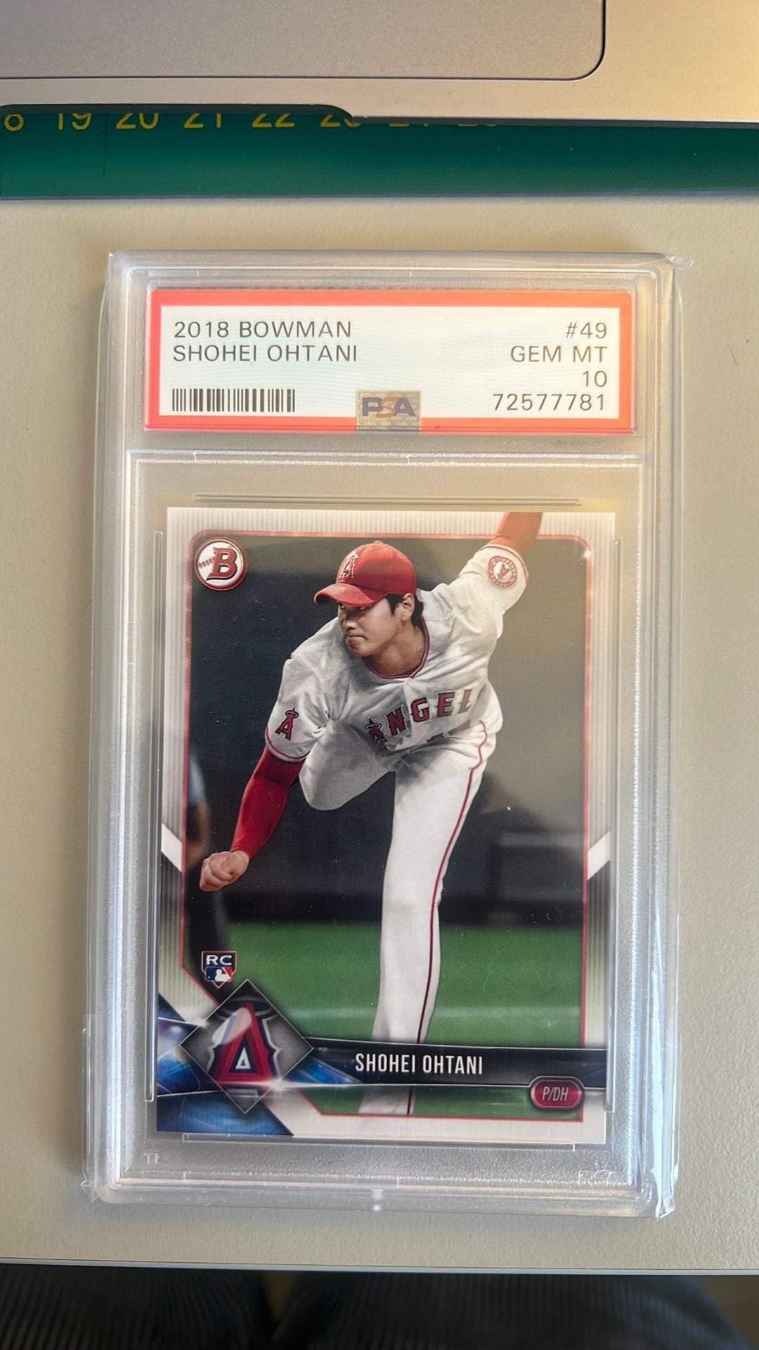 2018 Bowman Shohei Ohtani Rookie #49 PSA 10 GEM MT, Ophalen of Verzenden, Nieuw, Buitenlandse clubs