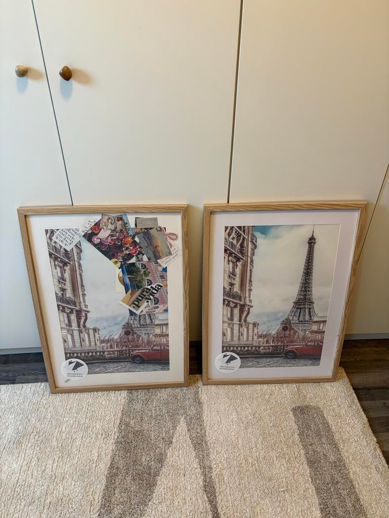 2 Houten Schilderijlijsten 50x70cm - Parijs Thema, Ophalen of Verzenden, Zo goed als nieuw, Hout, 50 tot 75 cm