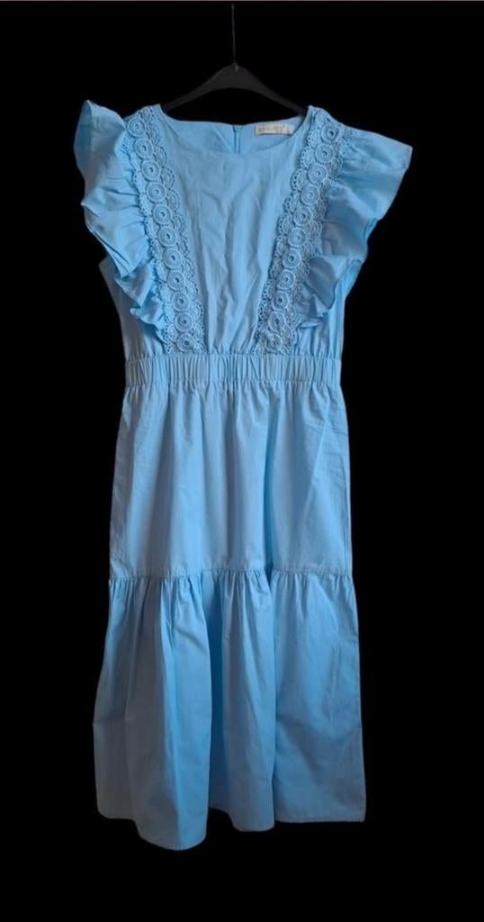 Exquiss Dames Zomerjurk Maat S - Lichtblauw met Kant, Kleding | Dames, Exquiss, Blauw, Ophalen of Verzenden, Zo goed als nieuw