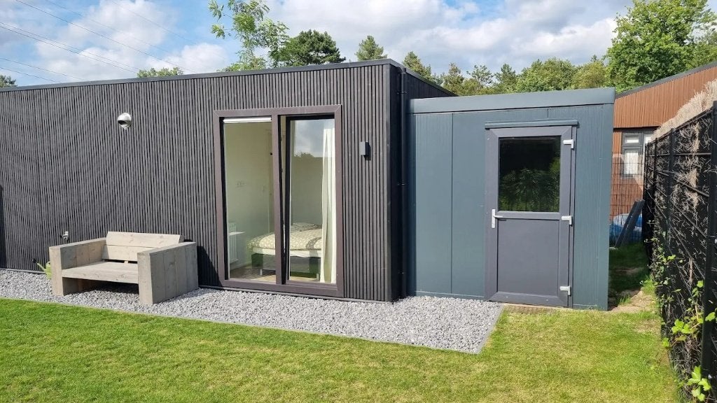 Modern tuinkantoor aan huis, Tuin en Terras, Ophalen, 200 tot 400 cm, Zo goed als nieuw, Metaal