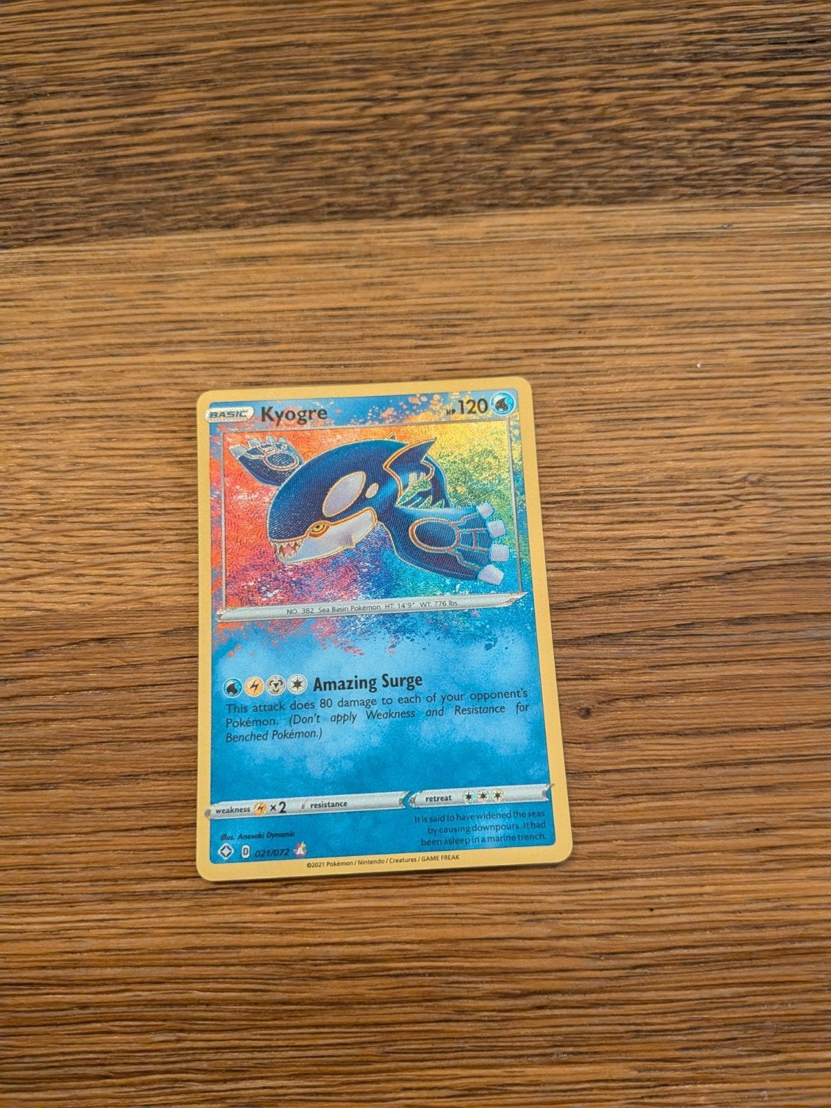 Kyogre Amazing Rare Pokémon kaart (Celebrations), Ophalen of Verzenden, Zo goed als nieuw, Losse kaart