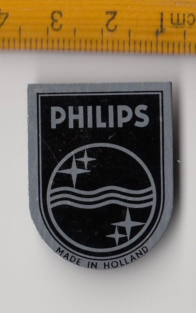 Philips Radio logo embleem schildje blik groot, Antiek en Kunst, Antiek | Tv's en Audio, Ophalen of Verzenden