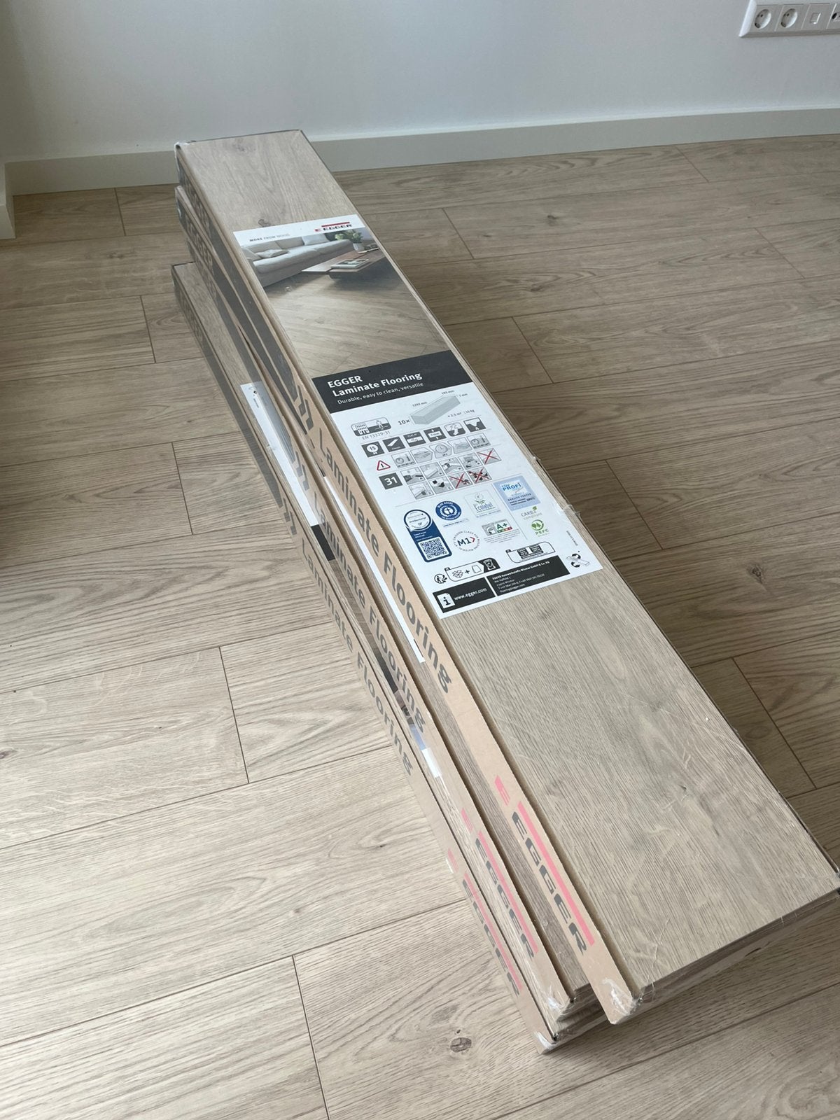 Laminaat licht eiken, Ophalen, 50 tot 150 cm, Nieuw, 5 tot 10 m²