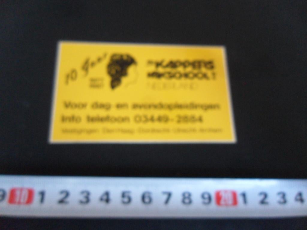 stickers 10 jaar Kappers Vakhool Nederland 1987 Den Haag Dor, Ophalen, Zo goed als nieuw