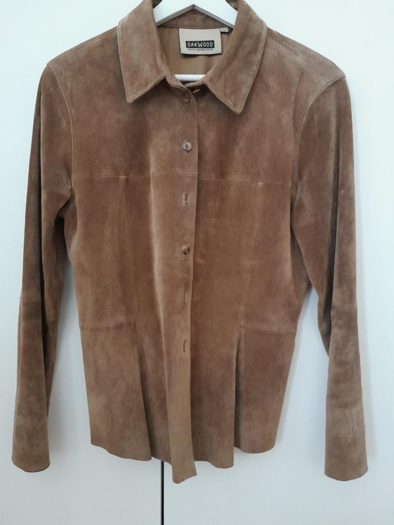 Vintage, suède jasje, bruin, maat m, Kleding | Dames, Jasjes, Kostuums en Pakken, Maat 38/40 (M), Bruin, Ophalen of Verzenden