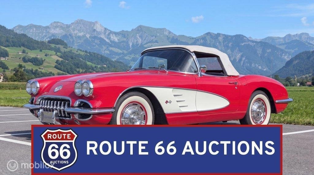 Chevrolet Corvette C1 | 1960 | Route 66 Auctions, Auto's, Overige carrosserieën, Chevrolet, Zwart, Bedrijf