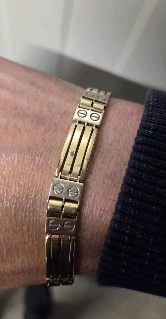 14 karaats bicolor Cartier armband, Sieraden, Tassen en Uiterlijk, Horloges | Dames, Overige merken, Ophalen of Verzenden, Zo goed als nieuw