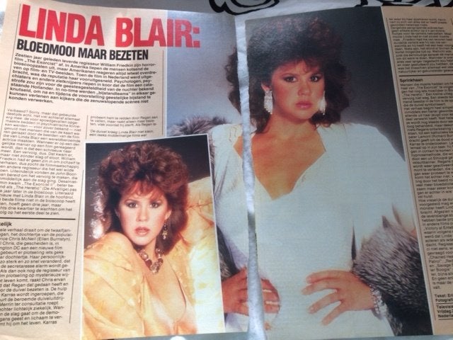 artikel over linda Blair the excorcist, Verzamelen, Ophalen of Verzenden, Gebruikt, Boek, Tijdschrift of Artikel