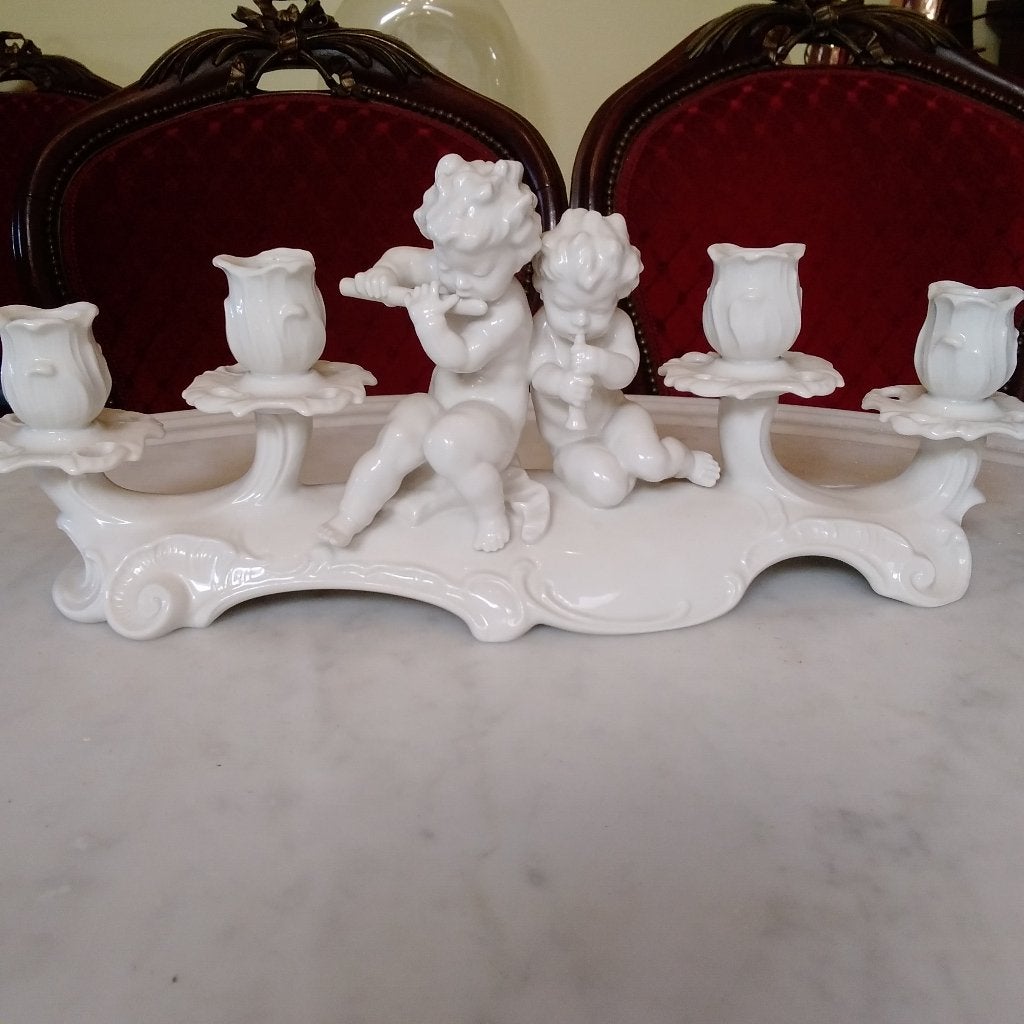 K.Tutter vintage sculptuur kaarsenhouders engeltjes, Verzenden