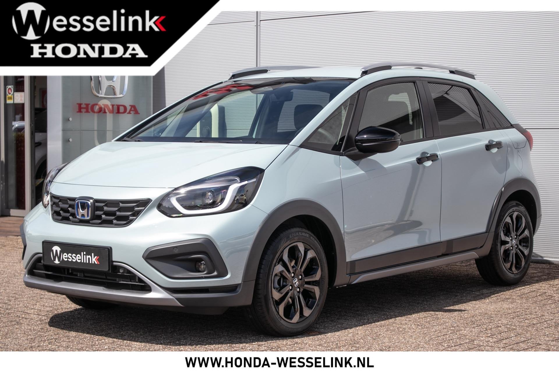 Honda Jazz 1.5 e:HEV Advance Crosstar - Cons.prijs rijklr |, Auto's, 1498 cc, Zwart, 4 cilinders, Blauw