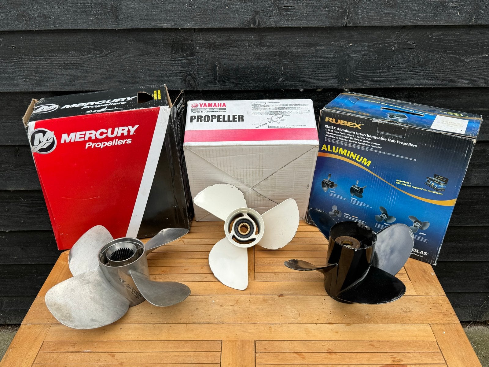 Partij van 3 bootpropellers (Yamaha, Mercruiser, Solas), Watersport en Boten, Bootonderdelen, Gebruikt, Motor en Techniek, Motorboot