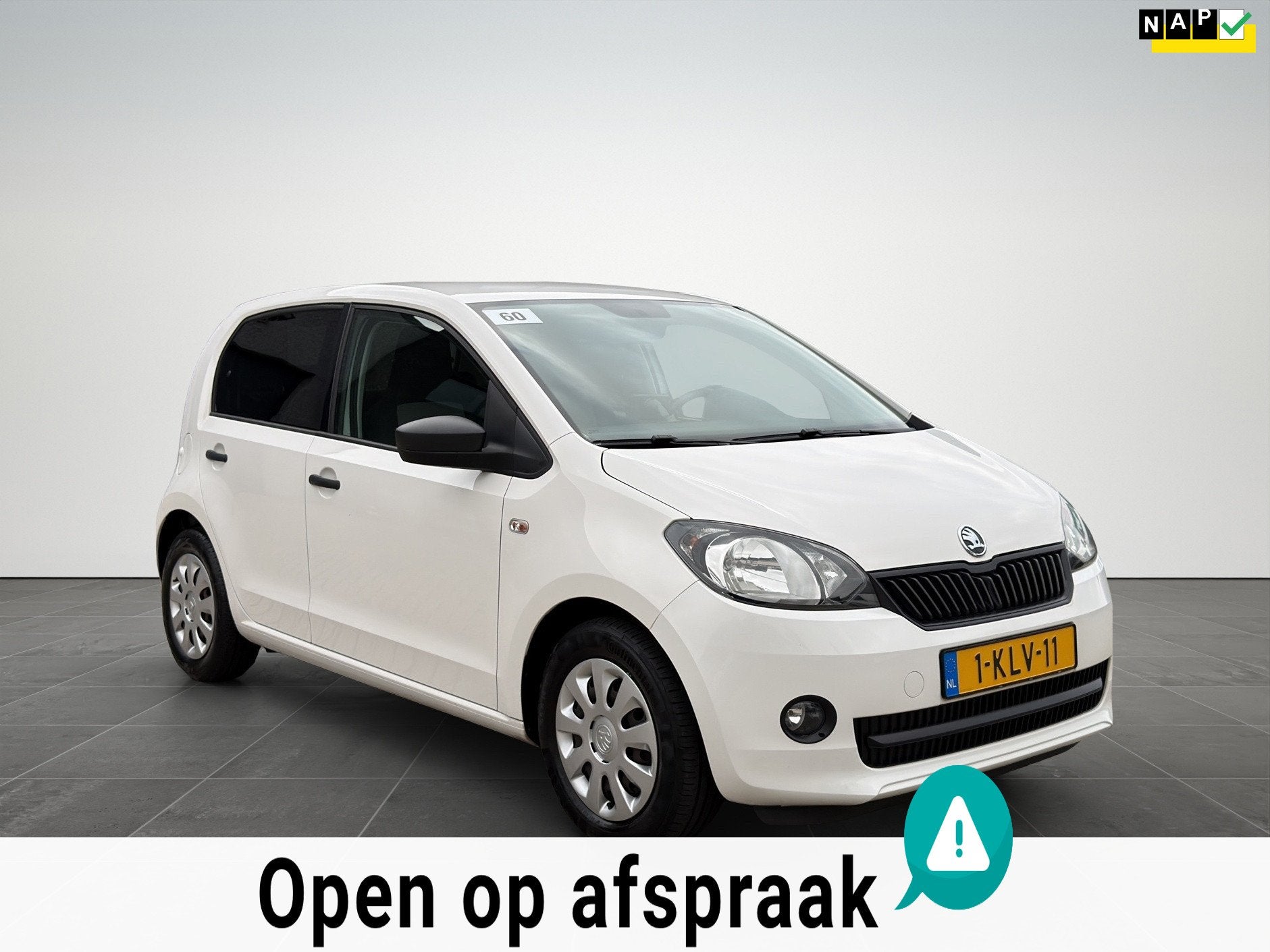 Skoda Citigo 1.0 Greentech Arctic Airco! 1e Eigenaar! 5Drs!, Voorwielaandrijving, Euro 5, Gebruikt, 840 kg
