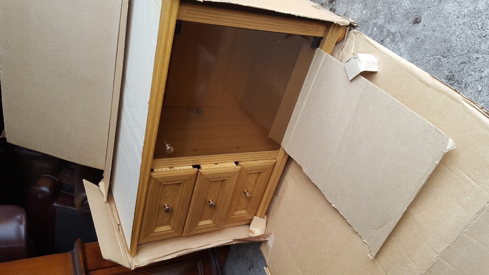 Blank eiken tv meubel, Ophalen, 25 tot 50 cm, Minder dan 100 cm