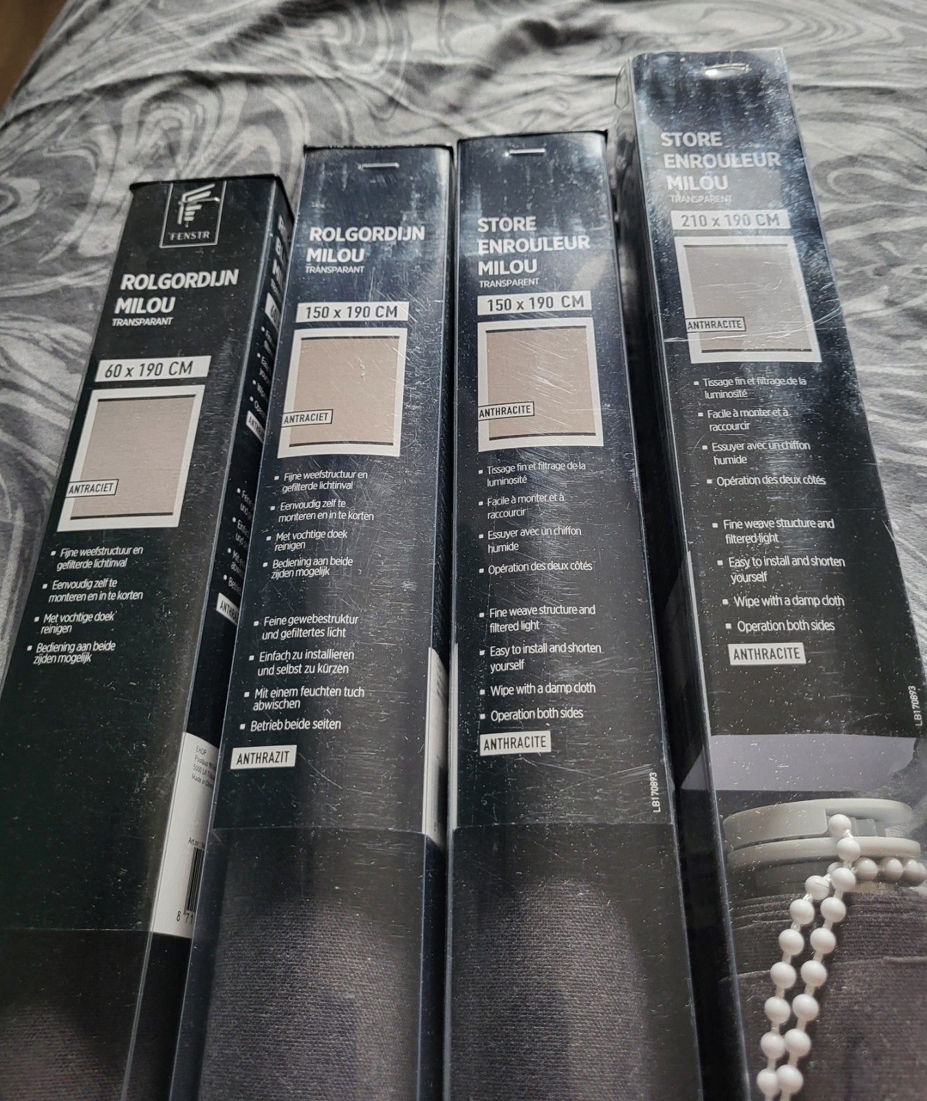 Te koop 4 rolgordijnen  ., Huis en Inrichting, Stoffering | Gordijnen en Lamellen, Ophalen
