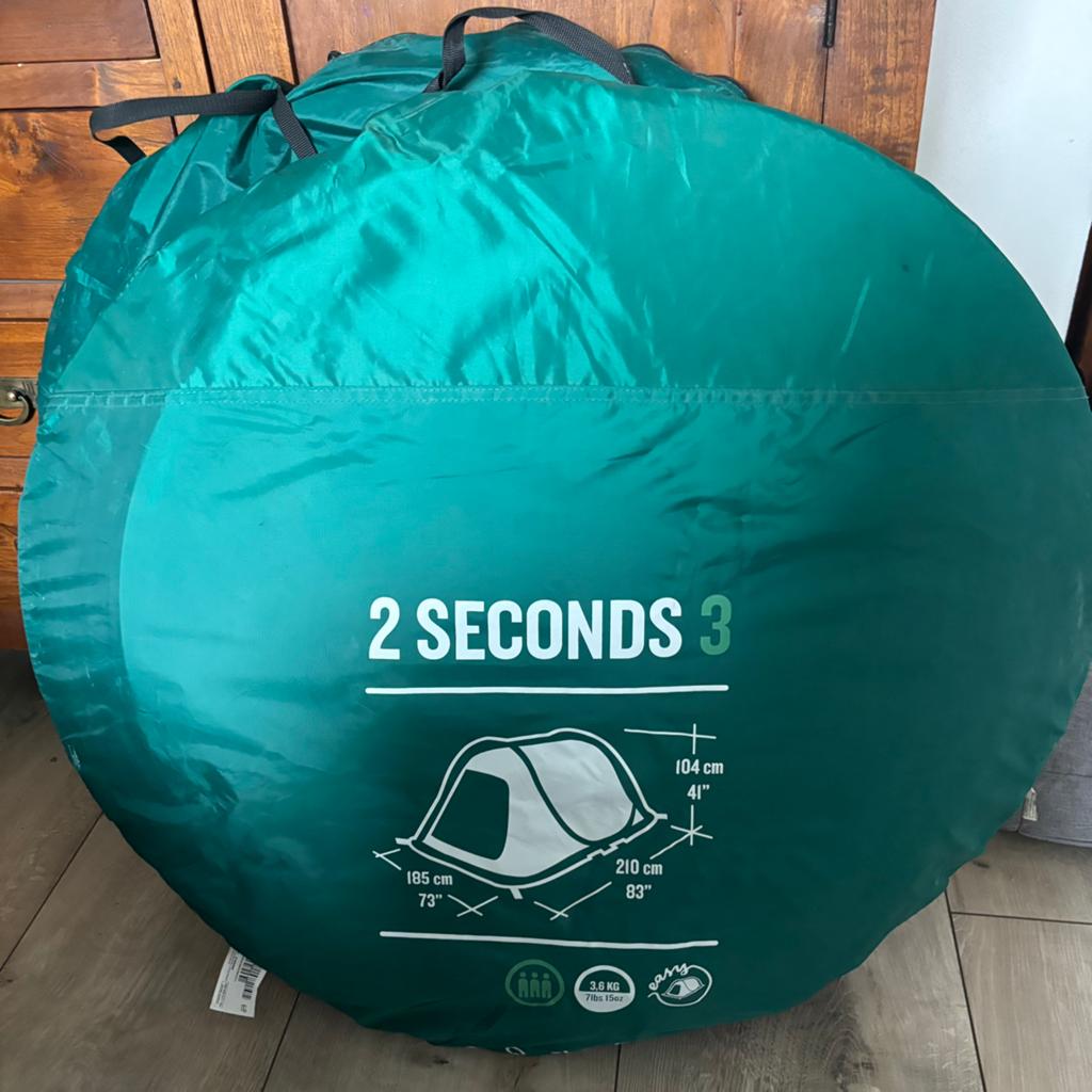 Quechua 2 seconds 3 Pop-up tent 2 stuks beschikbaar, Caravans en Kamperen, Tenten, Ophalen of Verzenden, Gebruikt, Tot en met 2